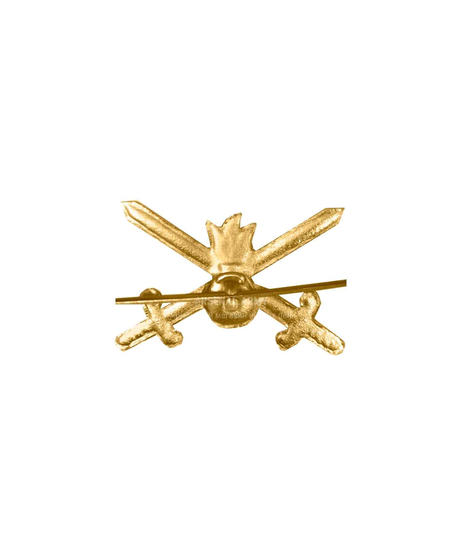 Эмблема сухопутные войска нового образца металлическая желтая