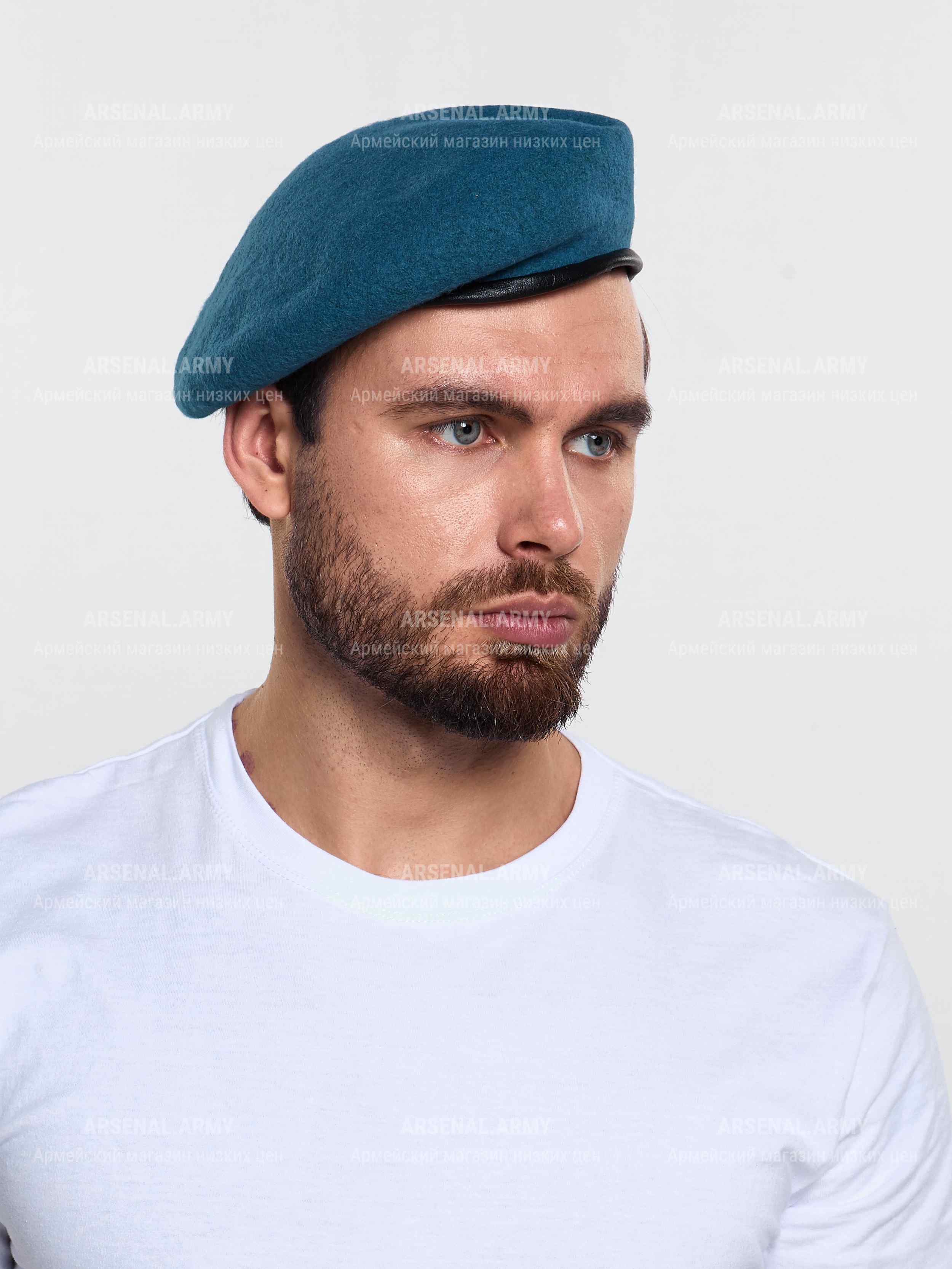 Берет голубой катаный — 1