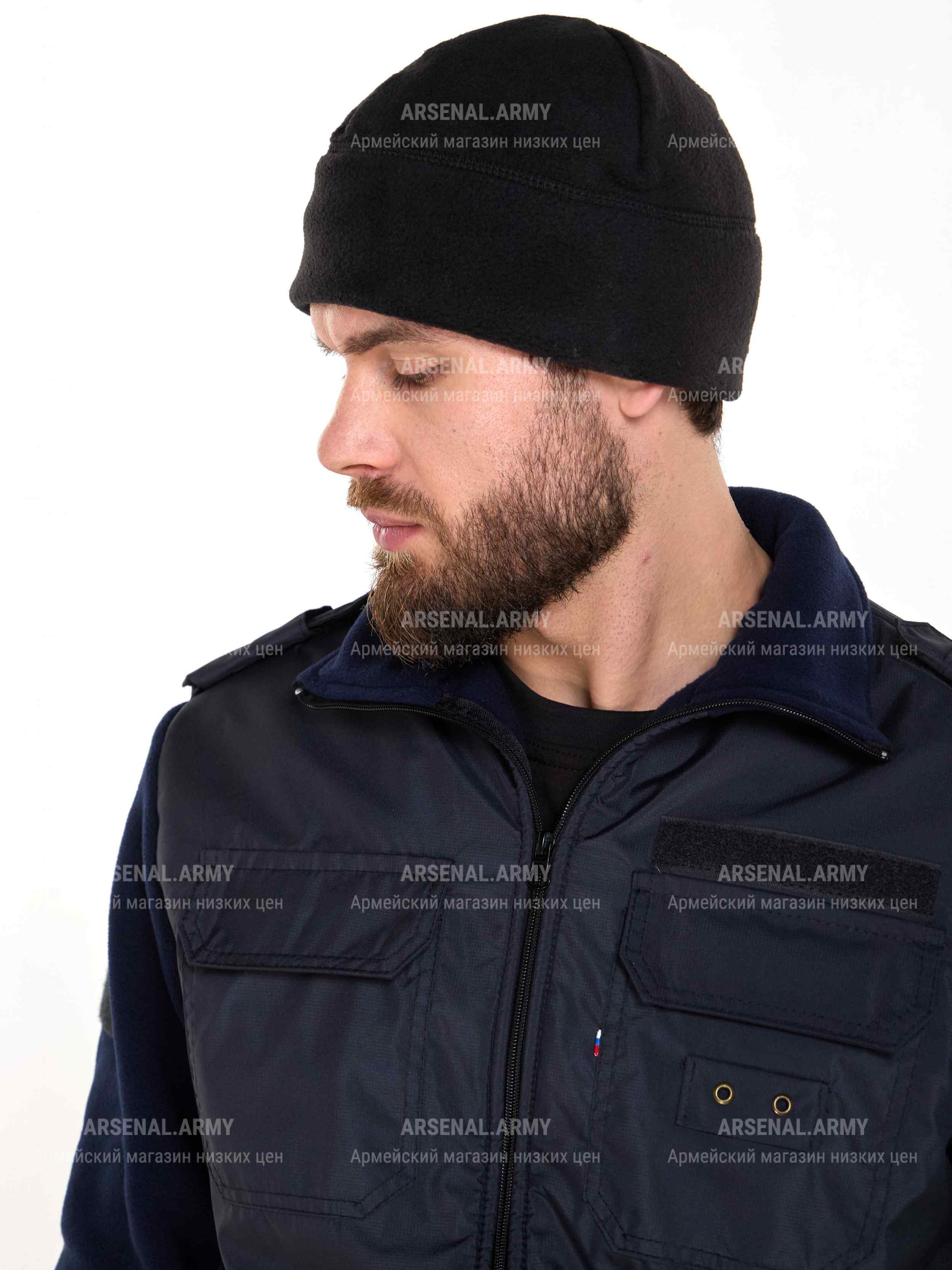 Шапка флисовая черная — 3