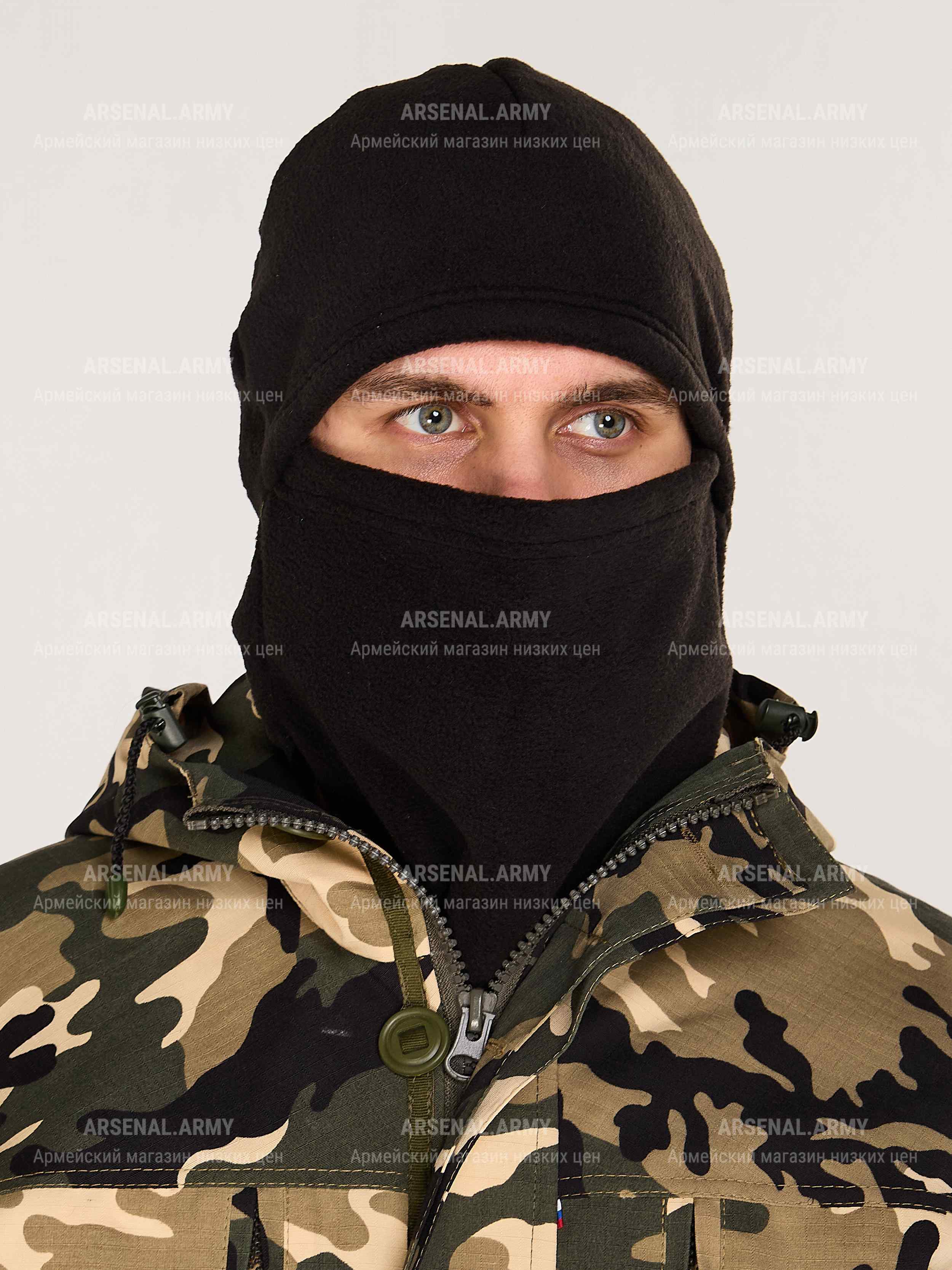 Маска балаклава флисовая черная — 1