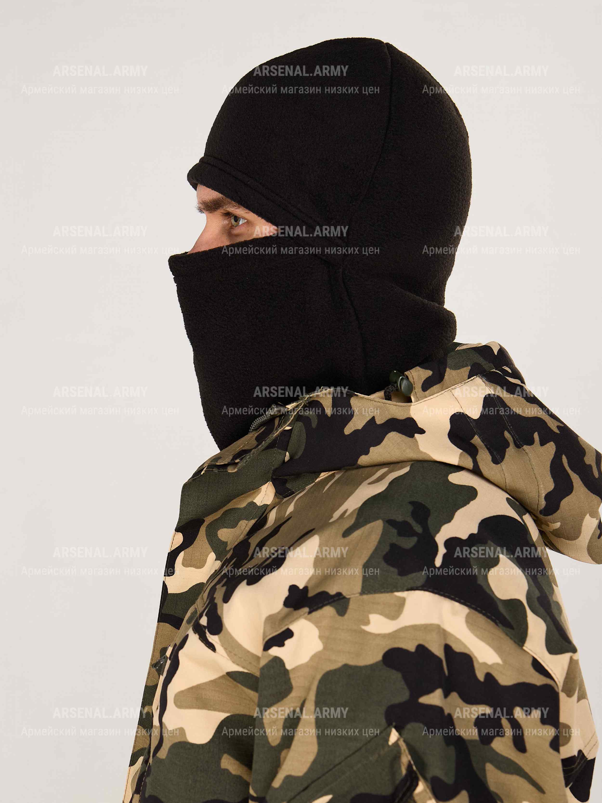 Маска балаклава флисовая черная — 3