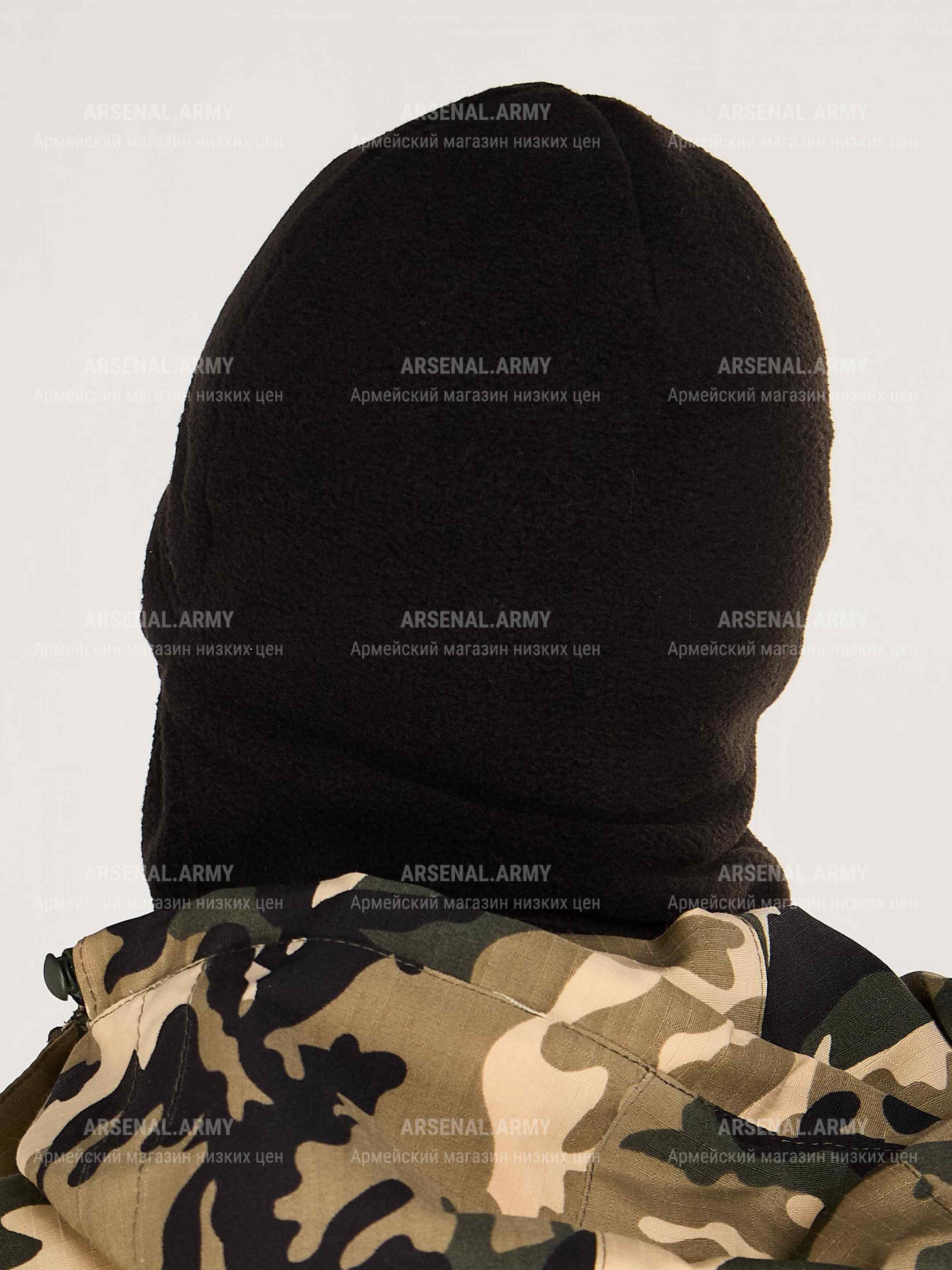 Маска балаклава флисовая черная — 4