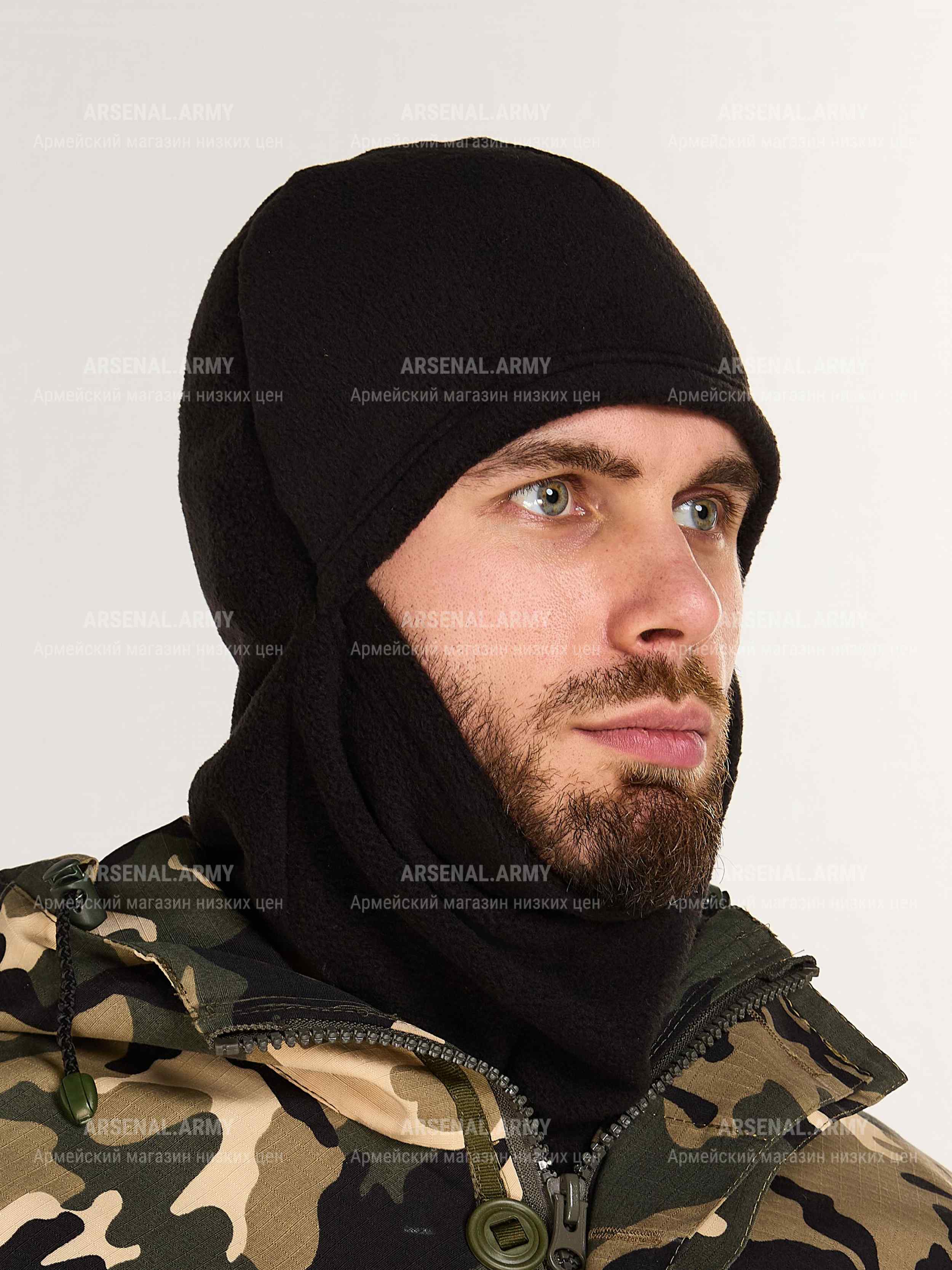 Маска балаклава флисовая черная — 6