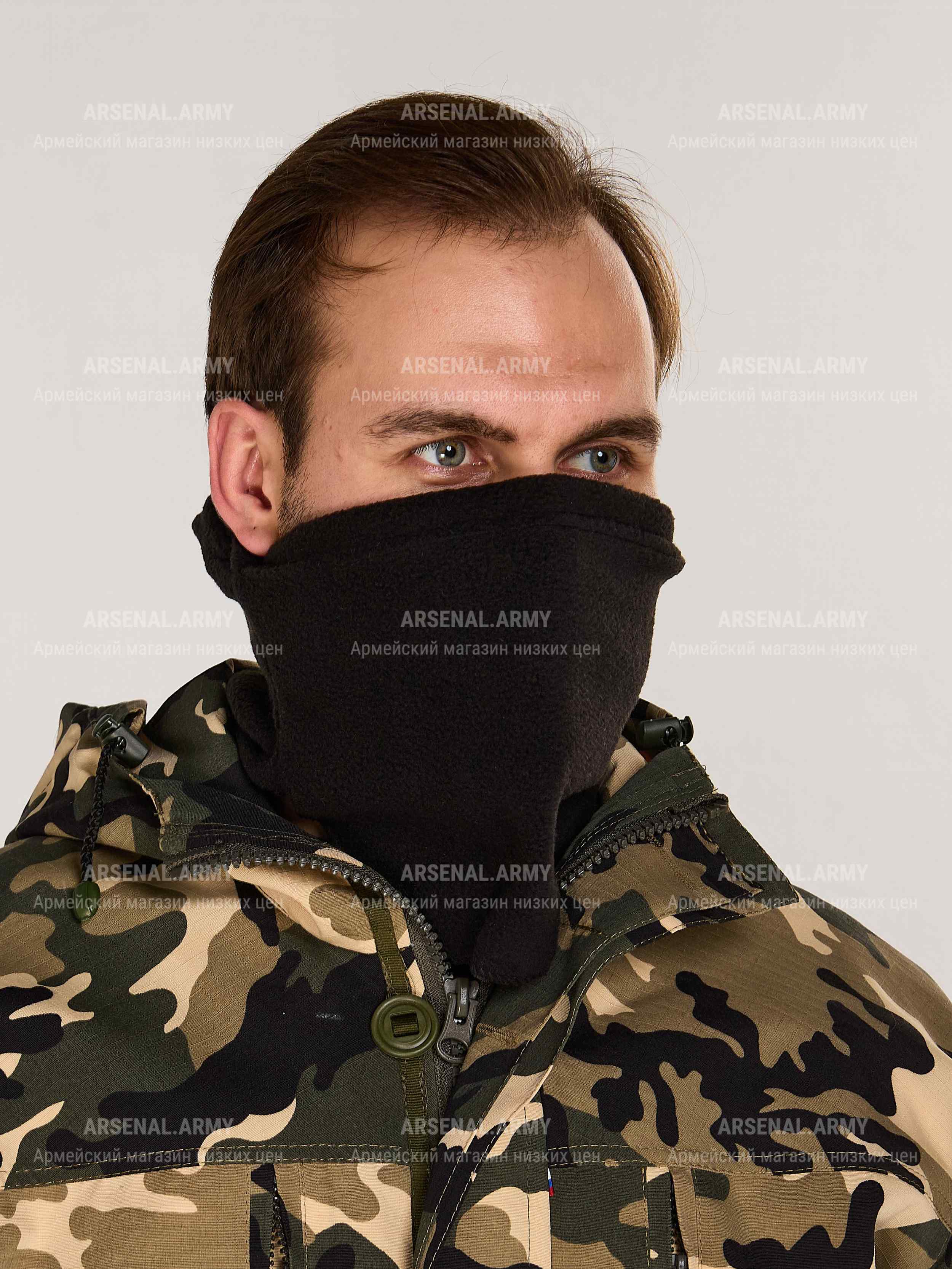 Маска балаклава флисовая черная — 7