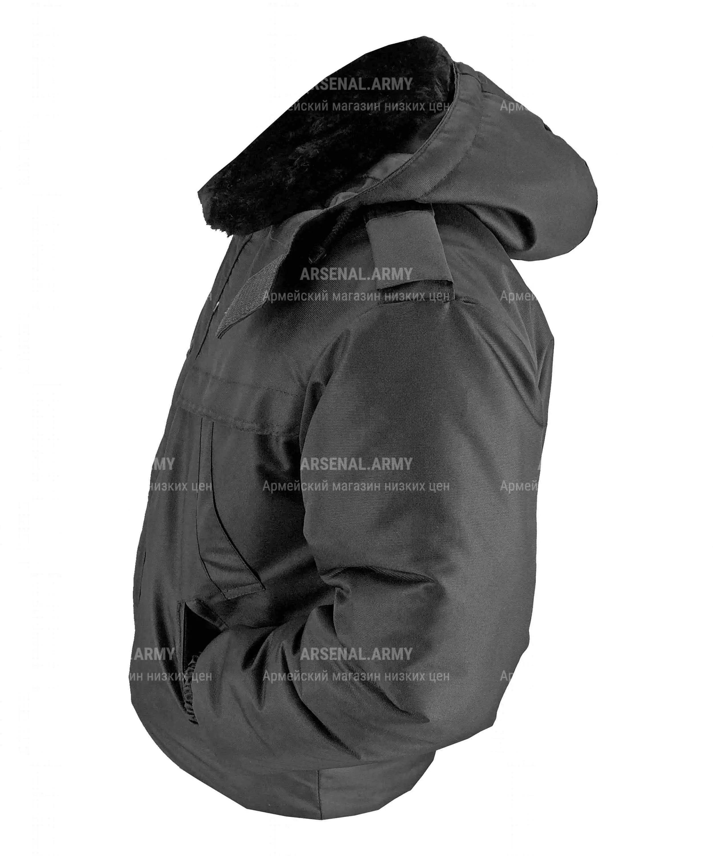 Куртка зимняя черная дюспо короткая — 4