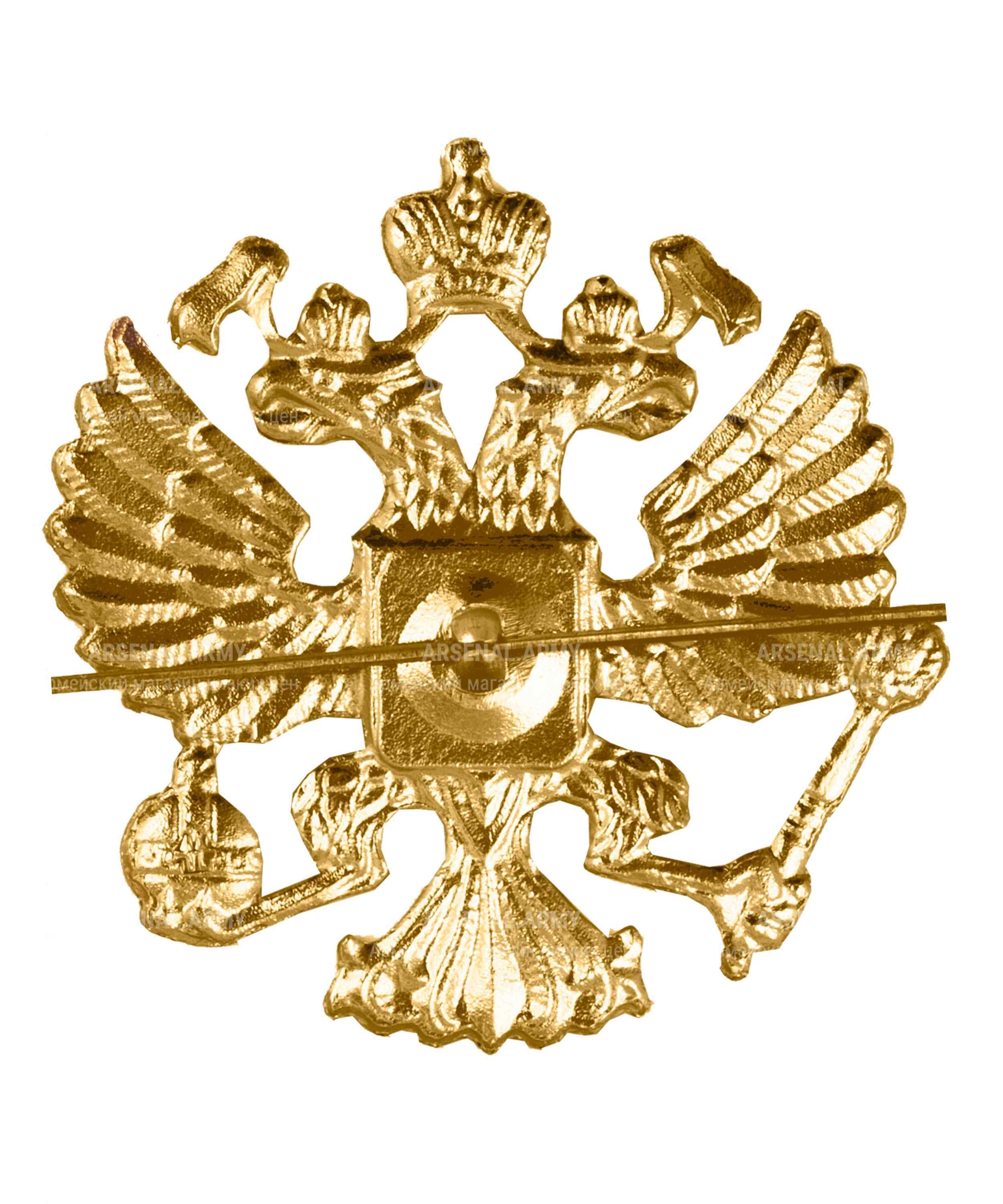 Эмблема на тулью металлическая орел РФ круглый — 2