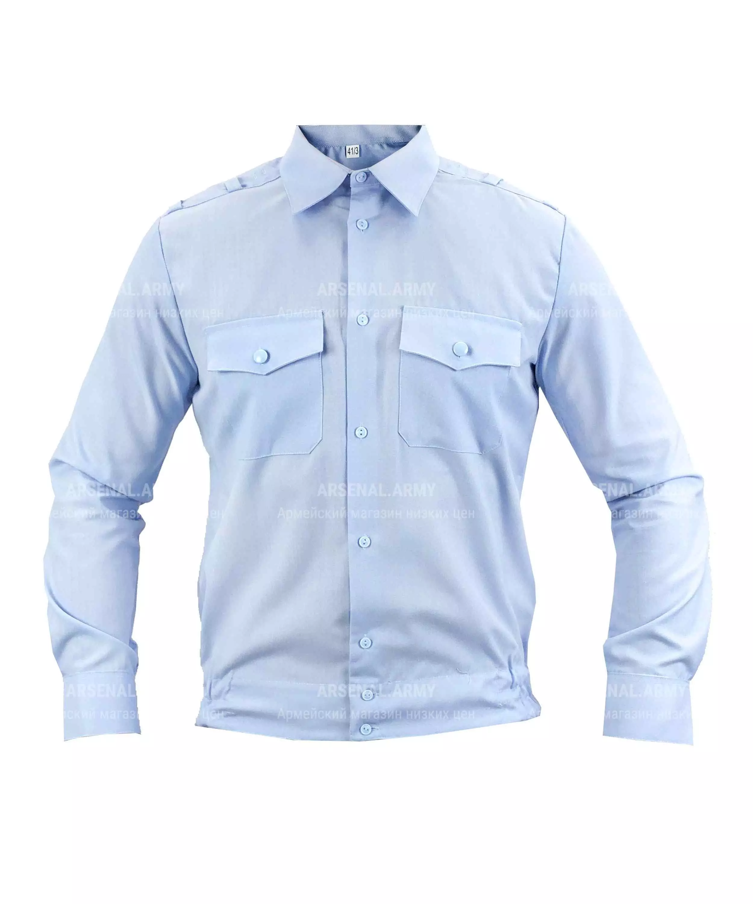 Рубашка полиции мужская голубая (длинный рукав) — 1