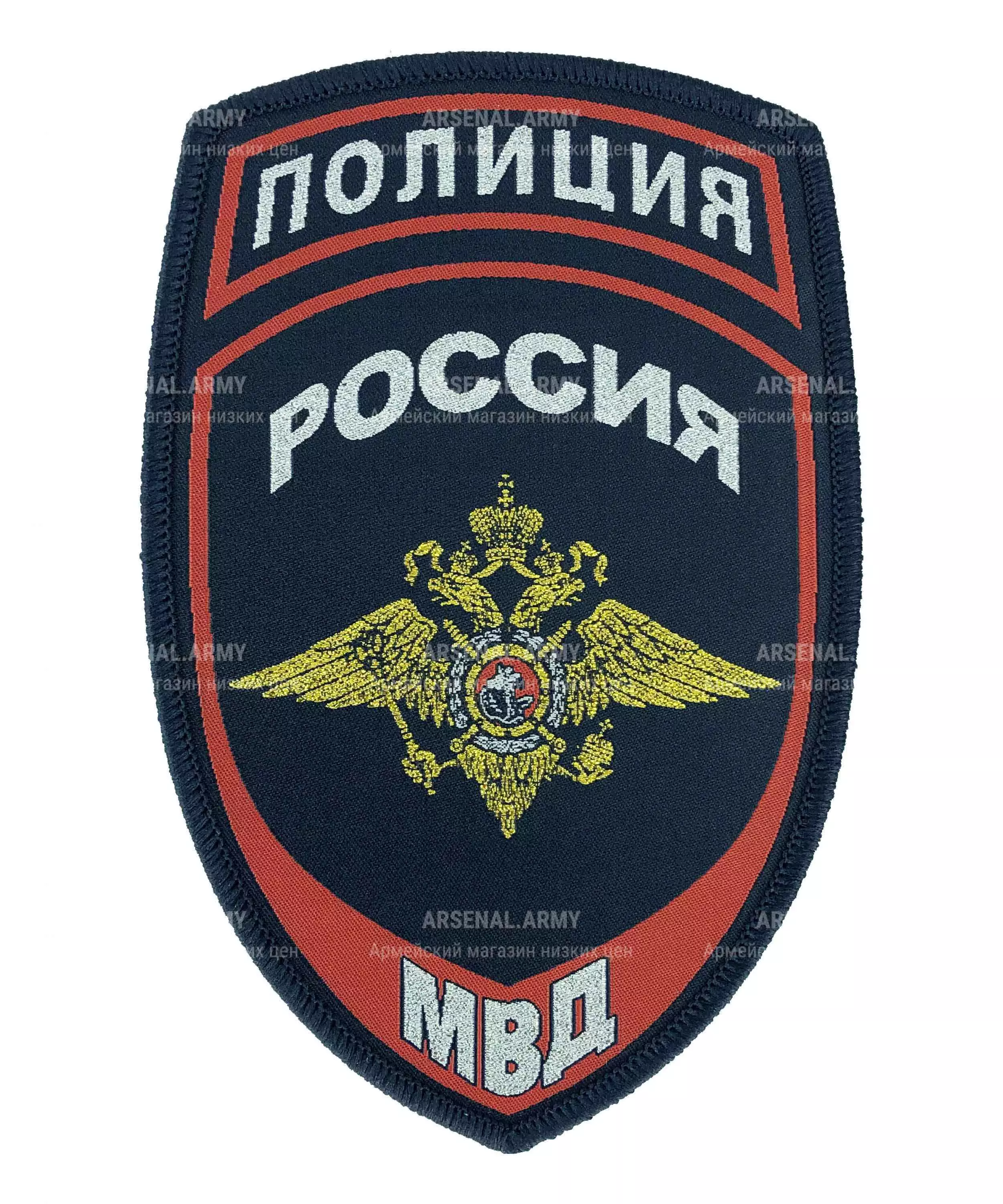 Шеврон жаккардовый полиции синий герб на липе — 1