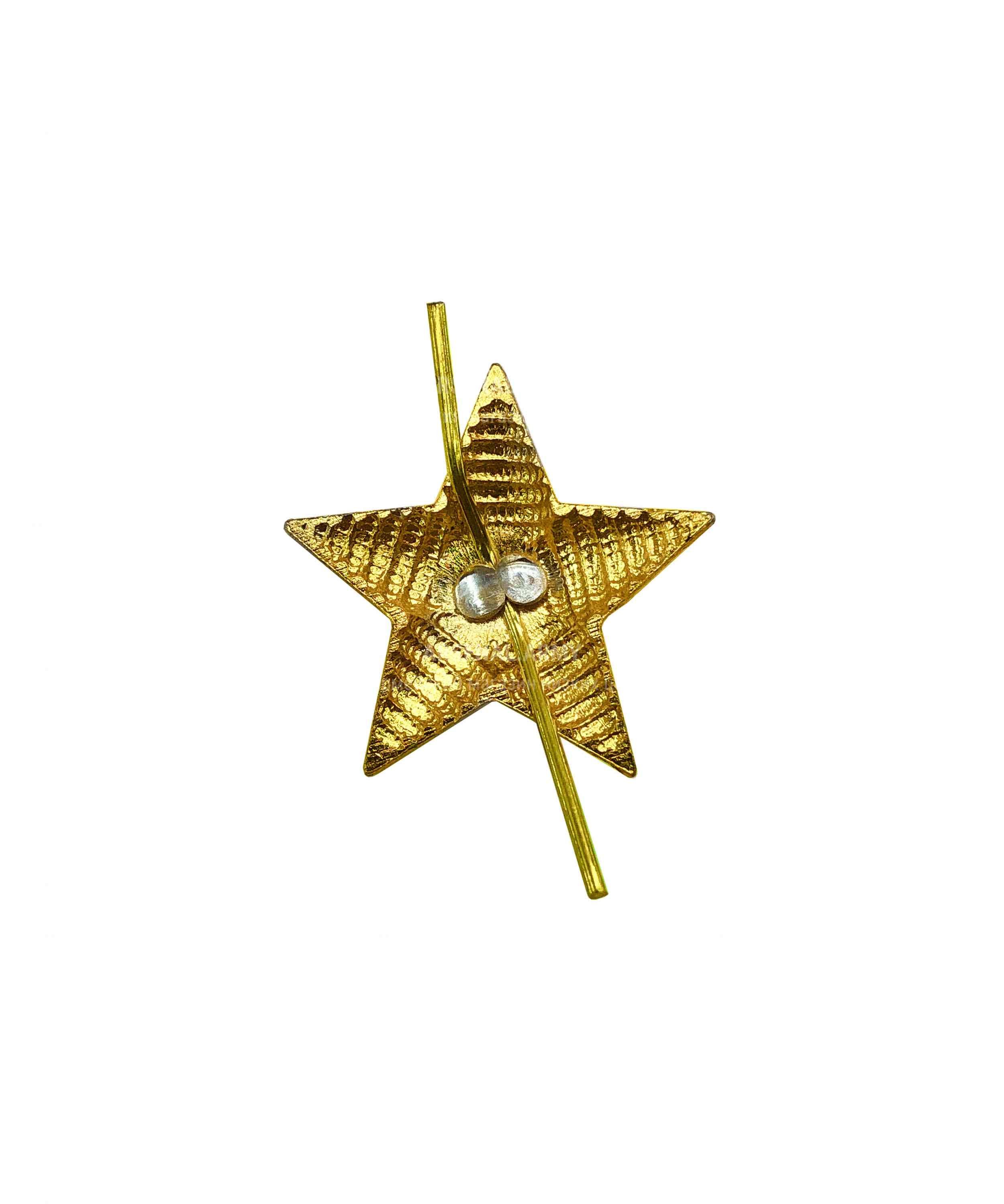 Звезда на погоны рифленая желтая 13мм — 2