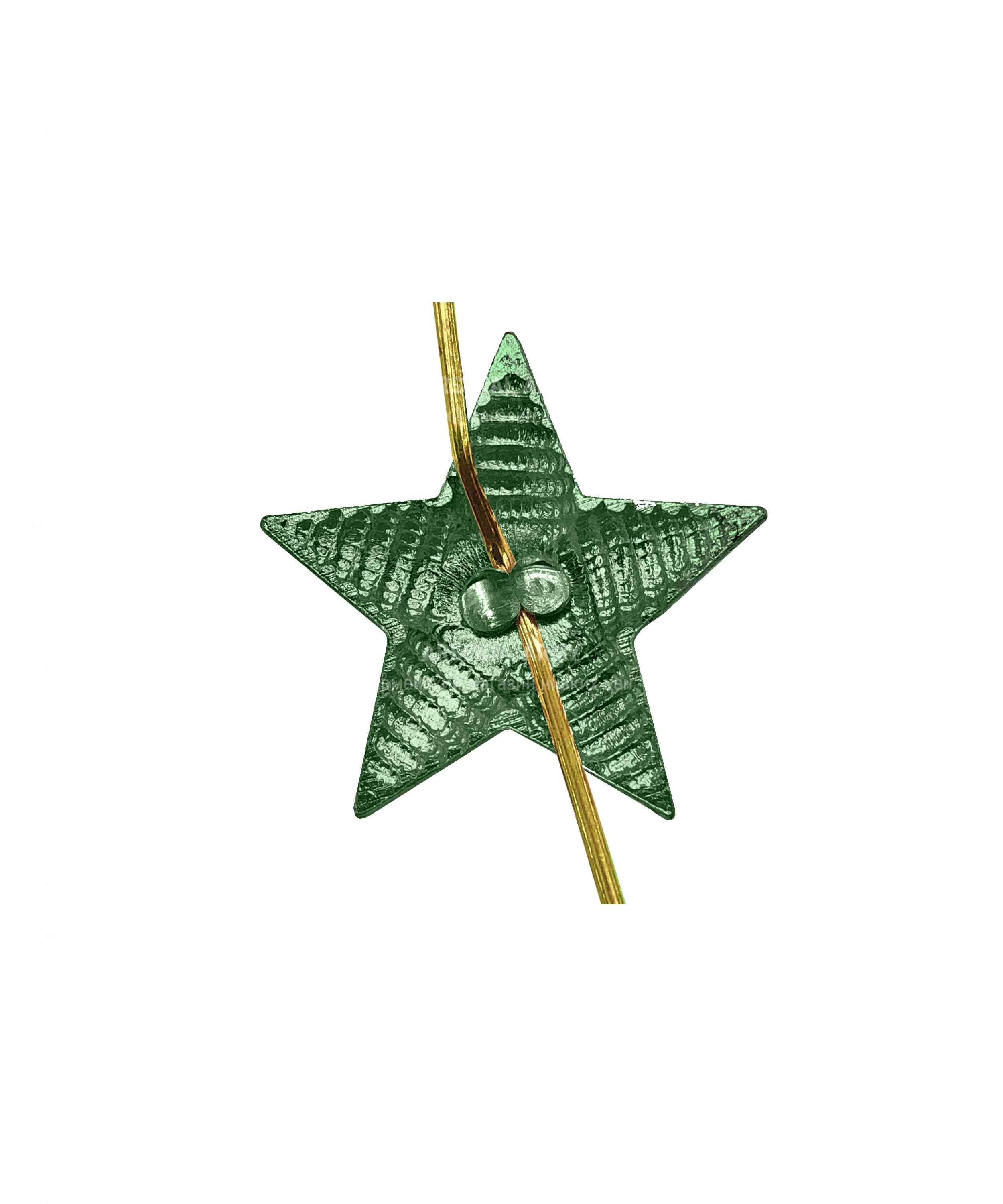 Звезда на погоны рифленая зеленая 20 мм — 2