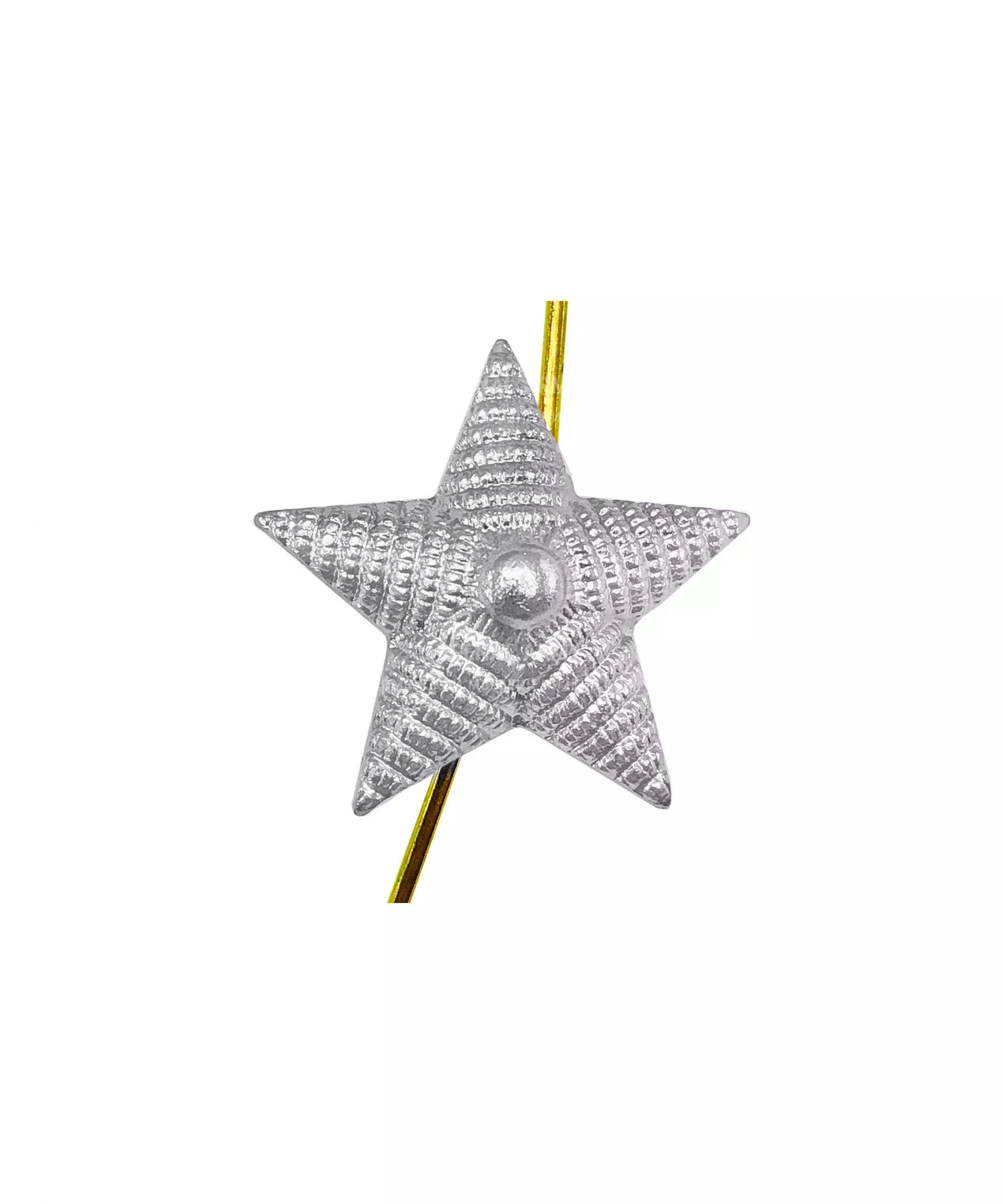 Звезда на погоны рифленая серебряная 18 мм — 1