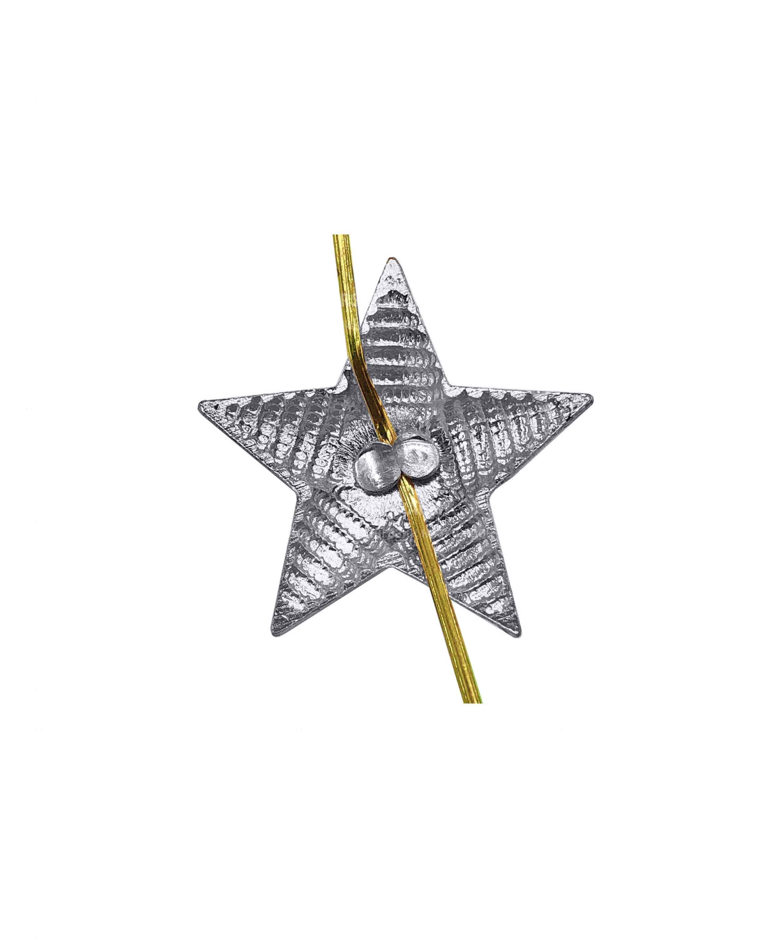 Звезда на погоны рифленая серебряная 18 мм — 2
