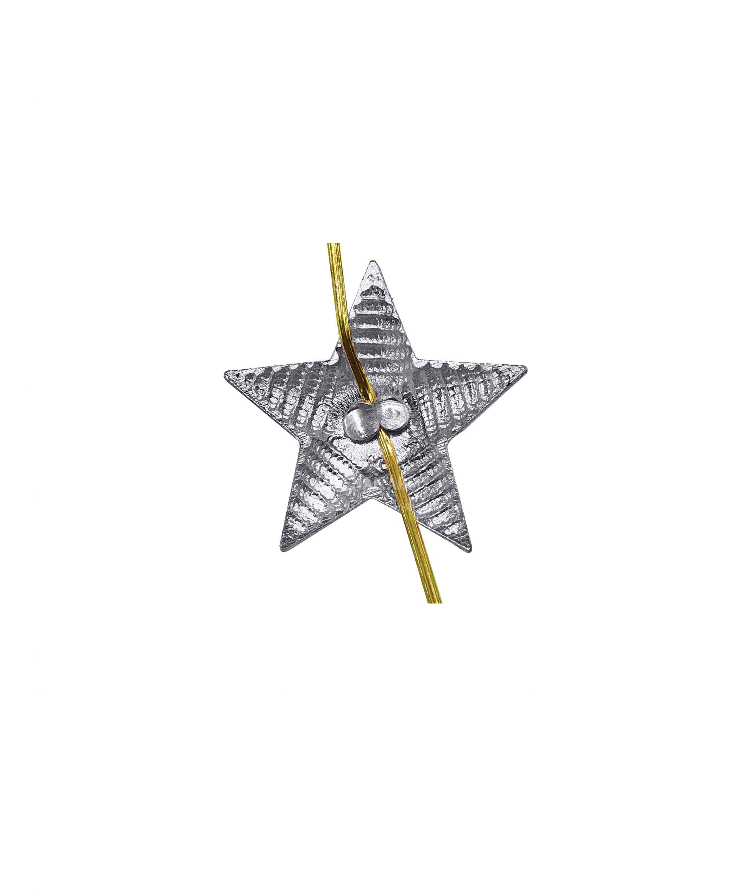 Звезда на погоны рифленая серебряная 13 мм — 2