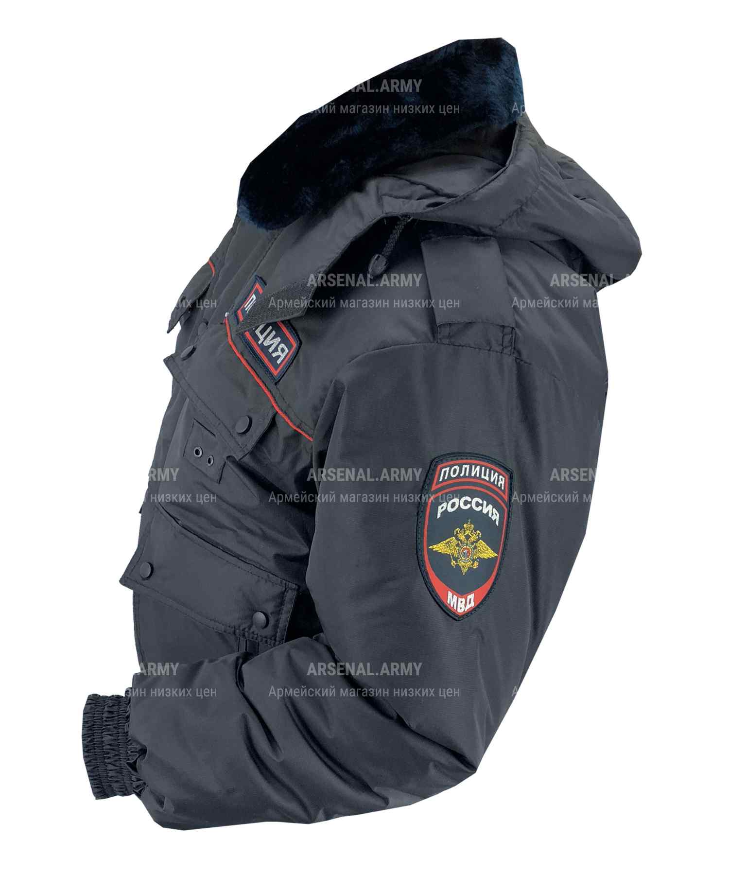 Куртка зимняя полиции с шевронами