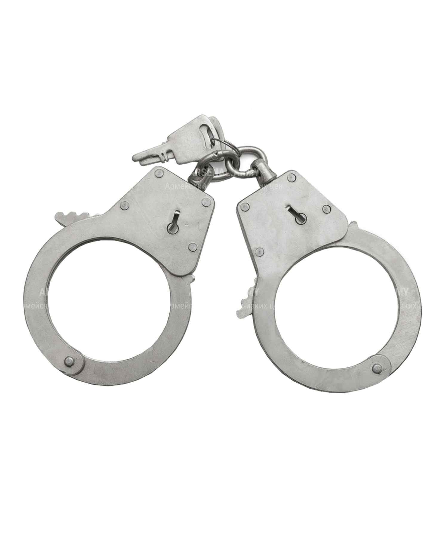 Металллический наручники с замком Furry Pleasure Handcuffs White