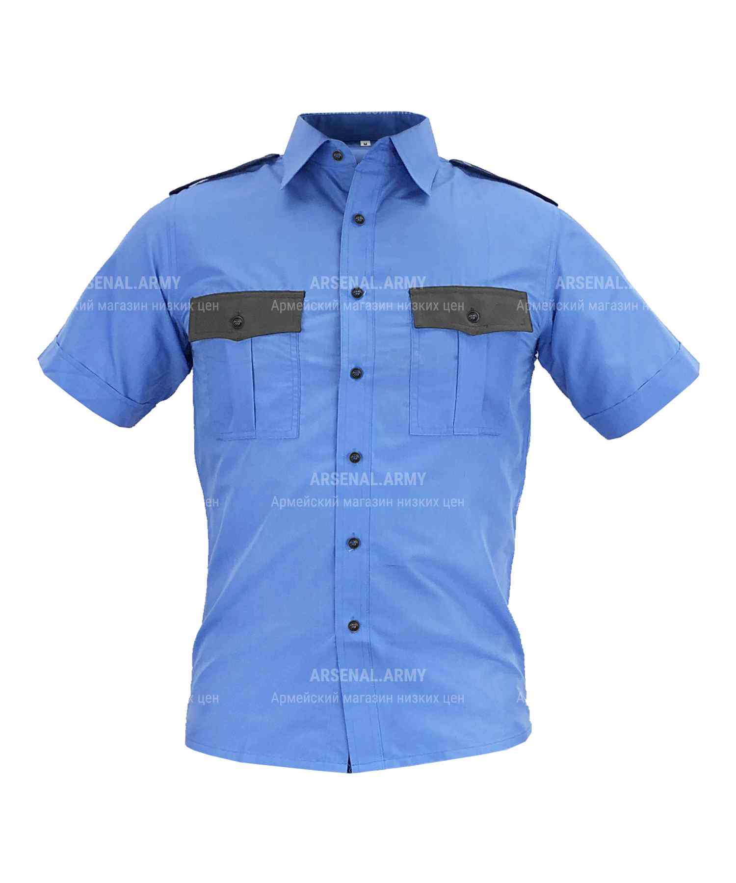 Рубашка охрана синяя короткий рукав