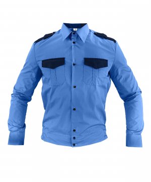 Превью Рубашка охрана синяя длинный рукав &mdash; 1