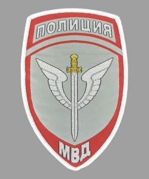 Превью Шеврон жаккардовый полиции серый спецподразделения &mdash; 1
