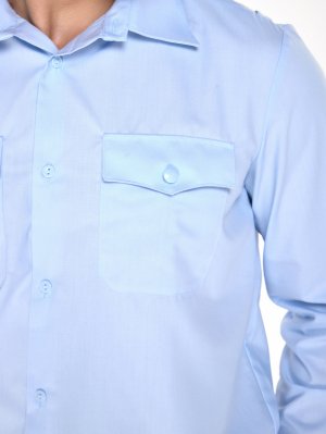 Превью Рубашка полиции мужская голубая (длинный рукав) &mdash; 4