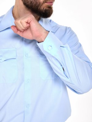 Превью Рубашка полиции мужская голубая (длинный рукав) &mdash; 6