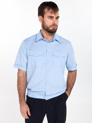 Превью Рубашка полиции мужская голубая (короткий рукав) &mdash; 1