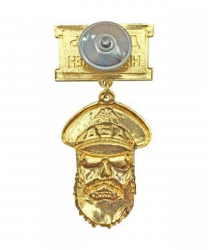 Превью Значок металлический "Дед, дембель неизбежен" голубой &mdash; 2