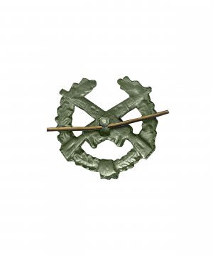 Эмблема мотострелковая металлическая зеленая два автомата &mdash; 2