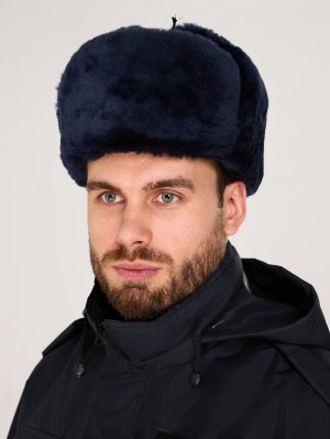 Превью Шапка Полиции зимняя синяя цигейковая &mdash; 1