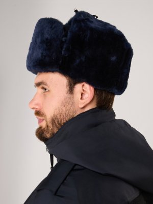 Превью Шапка Полиции зимняя синяя цигейковая &mdash; 3