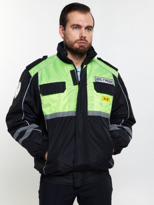 Превью Ветровка ДПС синтепон желтая вставка нового образца &mdash; 1