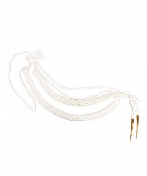 Аксельбант офицерский старший состав 2 наконечника белый &mdash; 1