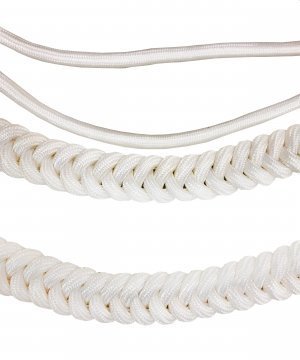 Аксельбант офицерский старший состав 2 наконечника белый &mdash; 3