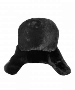 Превью Шапка зимняя черная цигейковая &mdash; 4