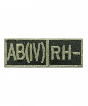 Превью Нашивка группа крови четвертая отрицательная вышитая полевая на липе &mdash; 1