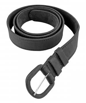 Ремень брючный с обтянутой пряжкой черный — 2