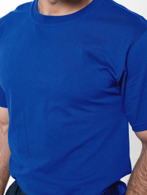 Превью Футболка синяя однотонная &mdash; 4