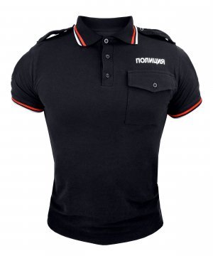 Футболка поло полиции чёрная &mdash; 1