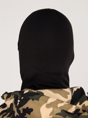 Превью Маска балаклава трикотажная черная хлопковая &mdash; 4