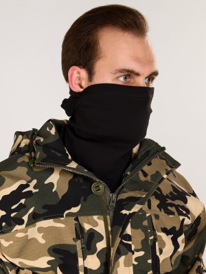 Превью Маска балаклава трикотажная черная хлопковая &mdash; 7