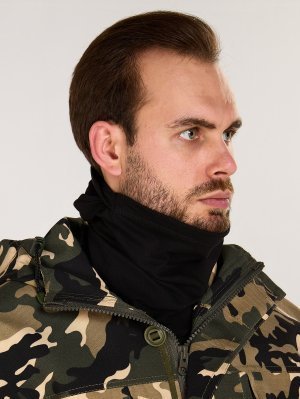 Превью Маска балаклава трикотажная черная хлопковая &mdash; 8