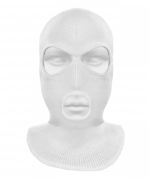 Превью Маска спецназ белая полушерсть со ртом &mdash; 1