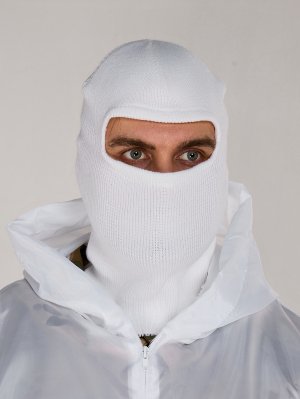 Превью Маска спецназ белая полушерсть без рта &mdash; 1