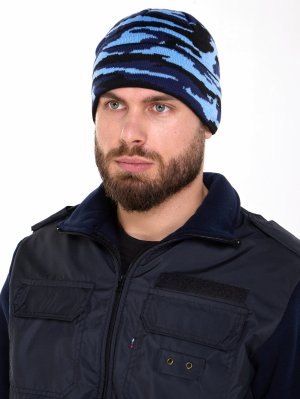 Шапка КМФ на флисе синяя &mdash; 1
