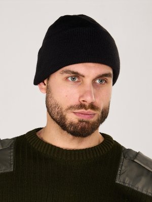 Шапка трикотажная черная &mdash; 1