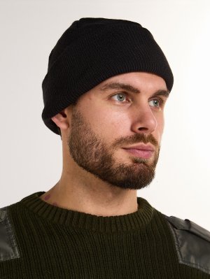 Превью Шапка трикотажная черная &mdash; 5