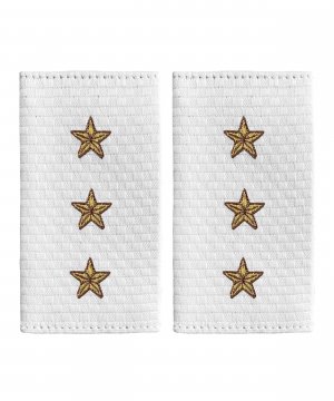 Фальшпогоны жаккардовые полиции белые старший прапорщик &mdash; 1