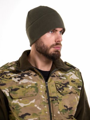 Шапка Garsing оливковая флисовая &mdash; 1