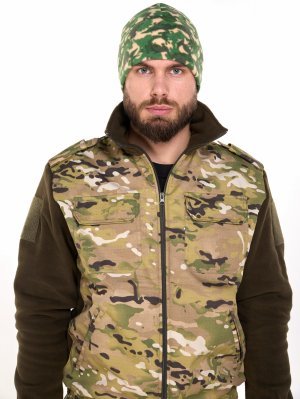 Шапка флисовая кмф зеленая &mdash; 1