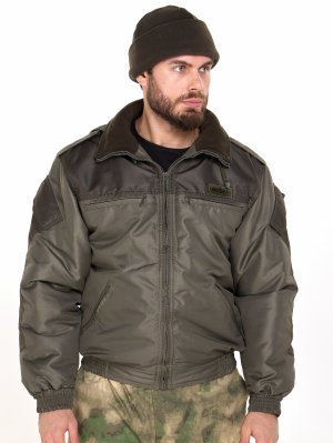 Шапка флисовая с подворотом оливковая &mdash; 3