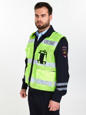 Превью Жилет сигнальный ДПС сетка нового образца &mdash; 1